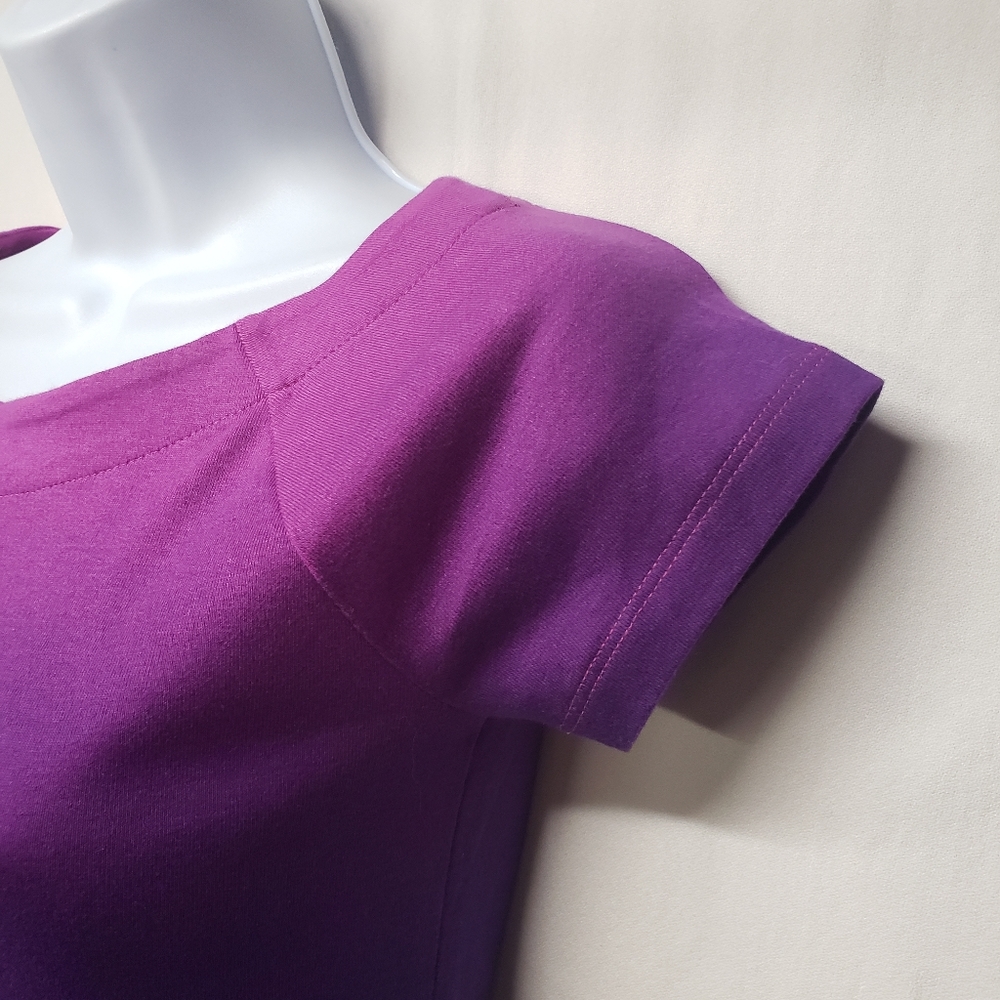 NWT Small Lauren Pink/Purple Ombre Colored Short Sleeve Boatneck Top - Picture 2 of 8